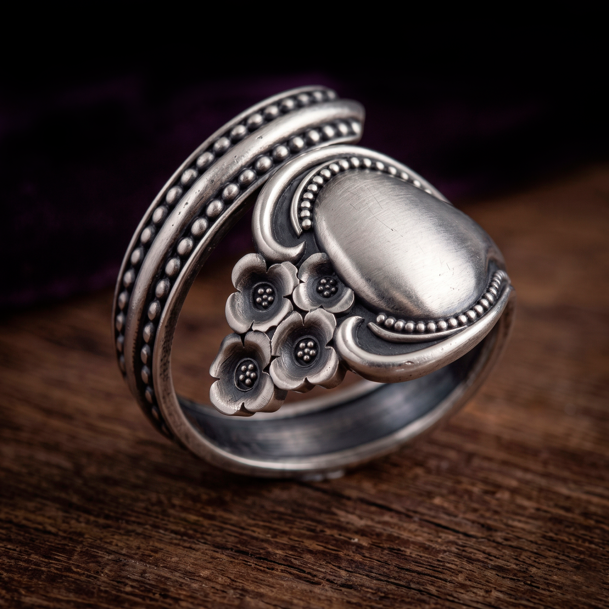 Wrap Spoon Sterling Silver Womens Ring