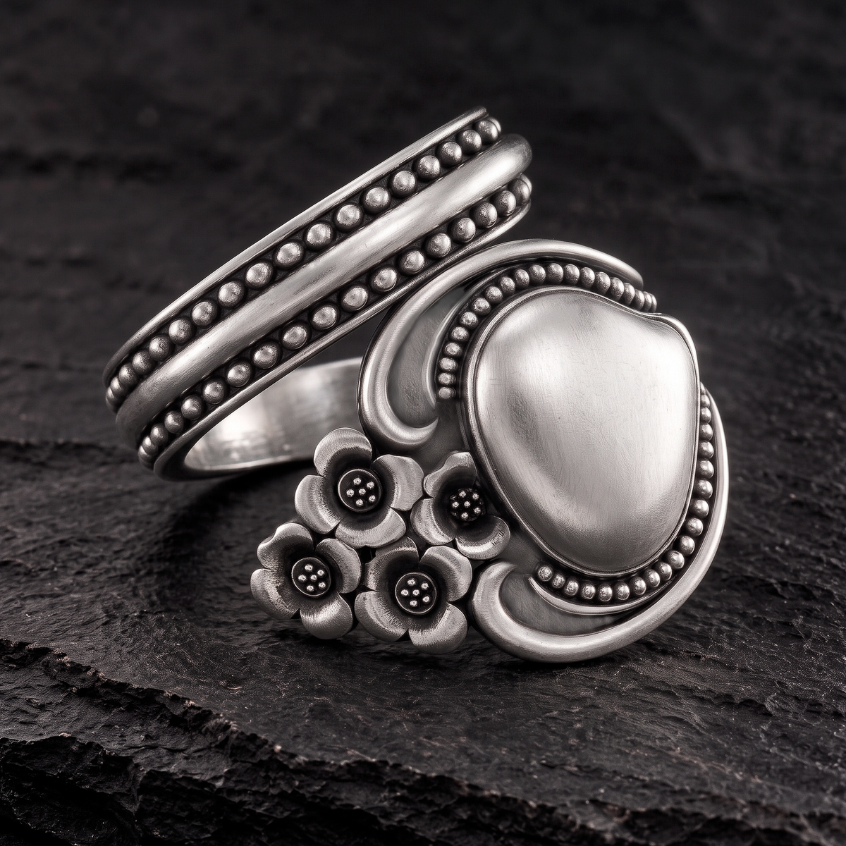 Wrap Spoon Sterling Silver Womens Ring