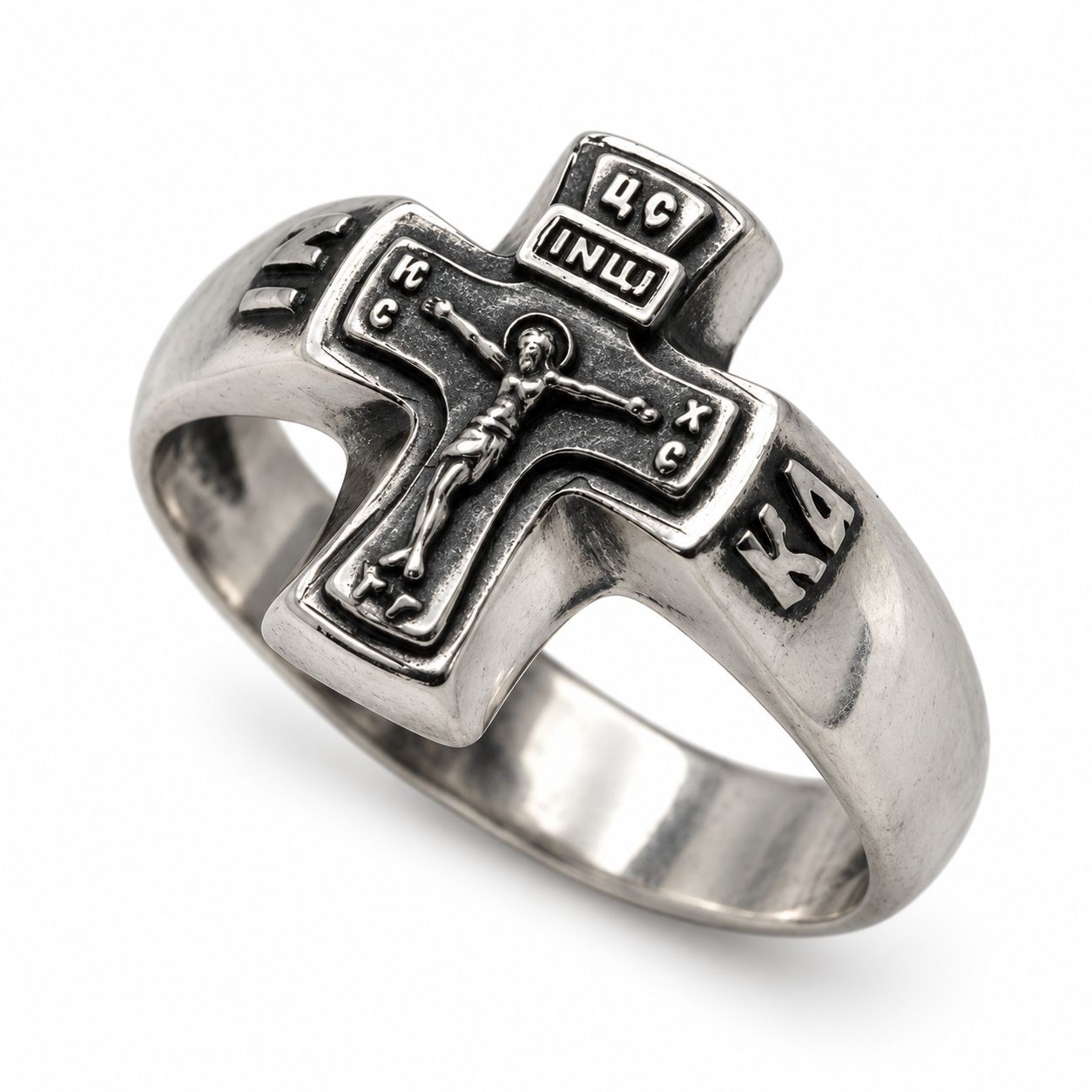 Jesus Christ Crucifiction Silver Ring