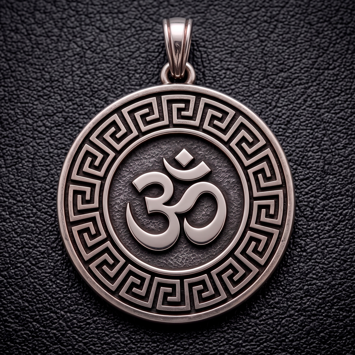 Om Eternal — Double Sided Silver Pendant Om and Mandala