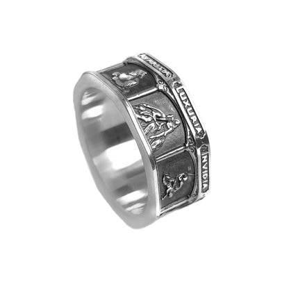 Seven Cardinal Sins, Seven Deadly Sins, Theological Ring, Christian Ring, Sterling Silver Stoic Ring