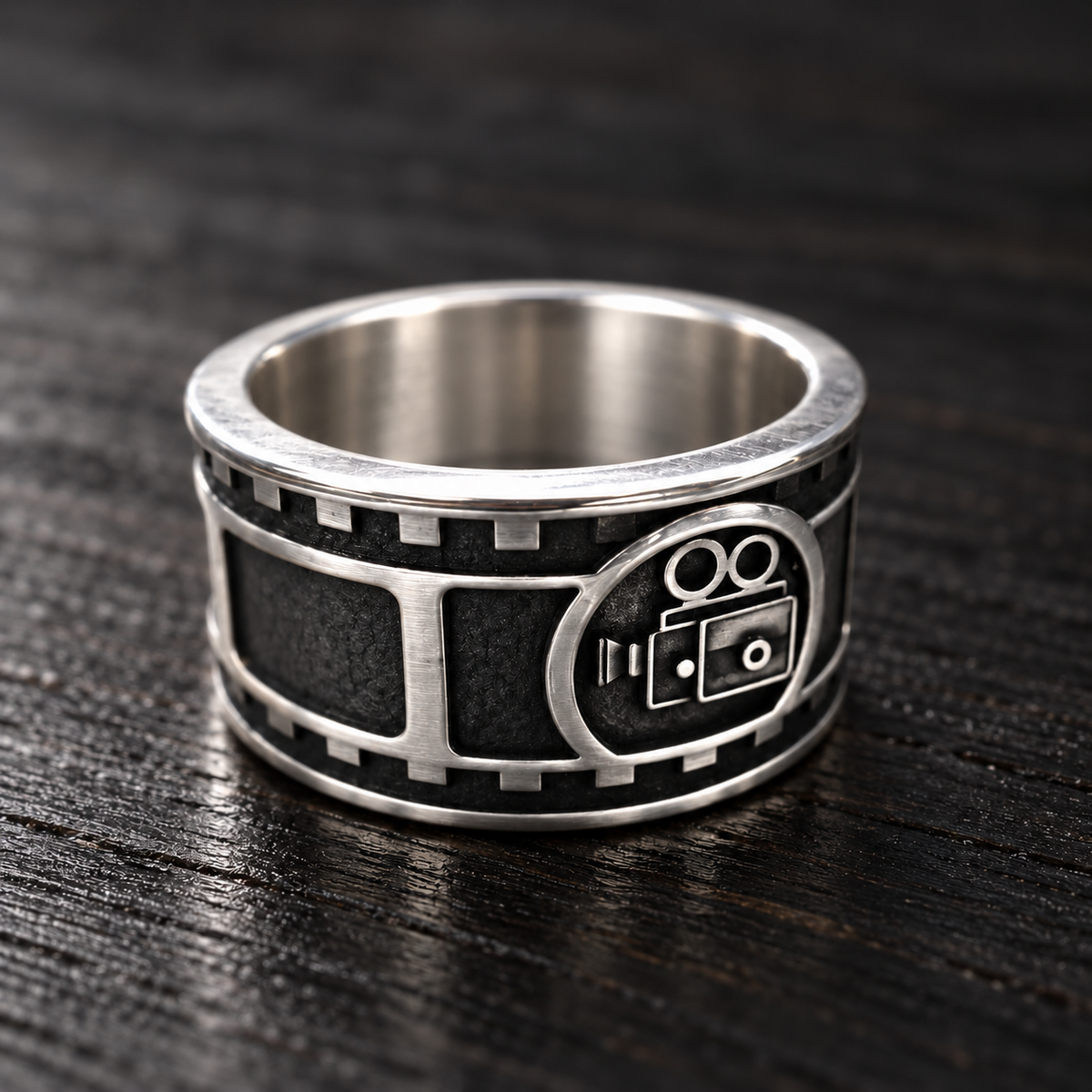Vintage Movie Camera Film Strip Ring