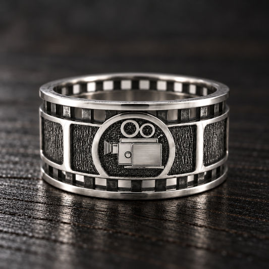Vintage Movie Camera Film Strip Ring