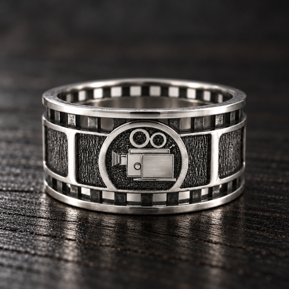 Vintage Movie Camera Film Strip Ring
