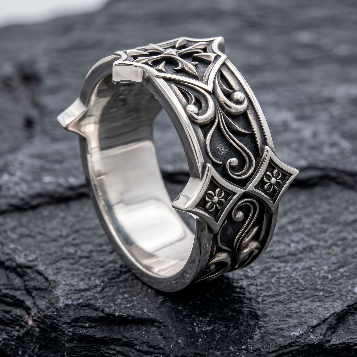 Medieval Gothic Cross Ring