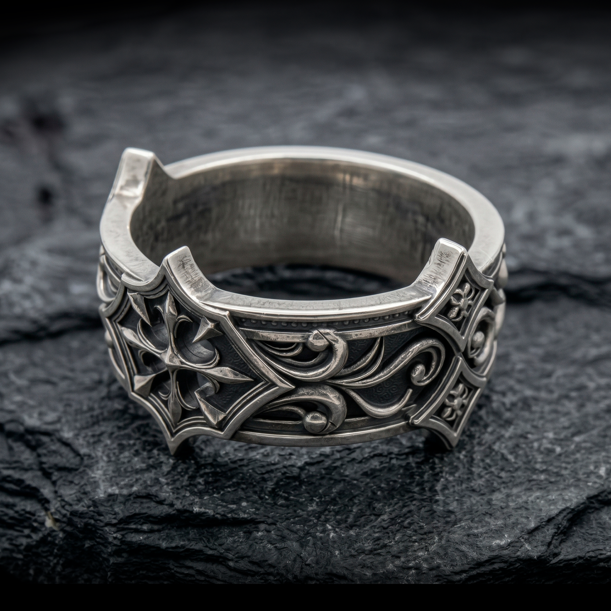 Medieval Gothic Cross Ring