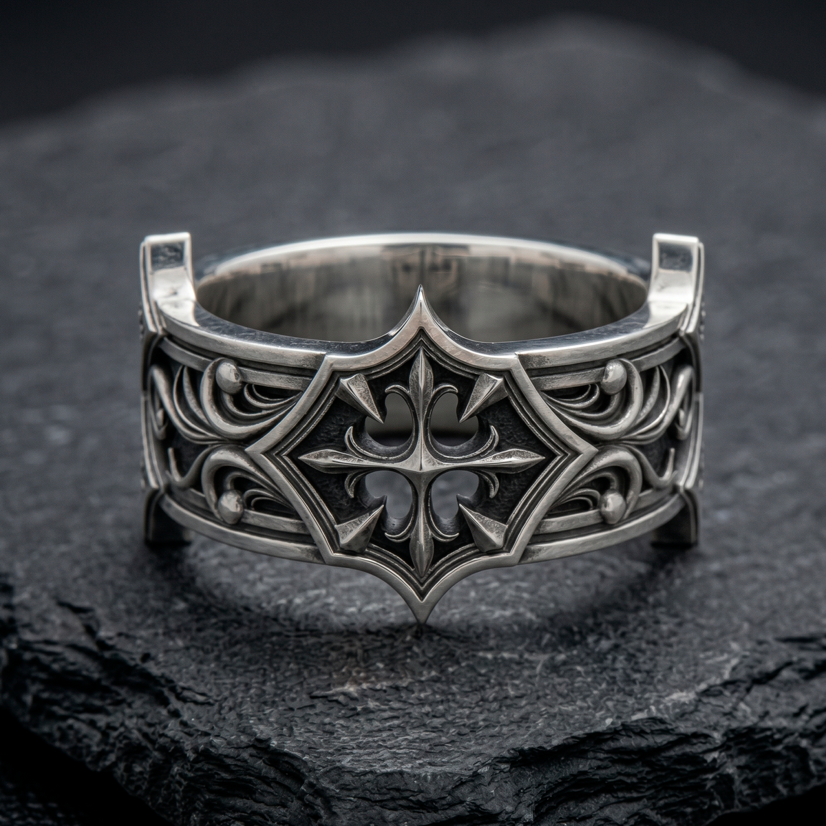 Medieval Gothic Cross Ring