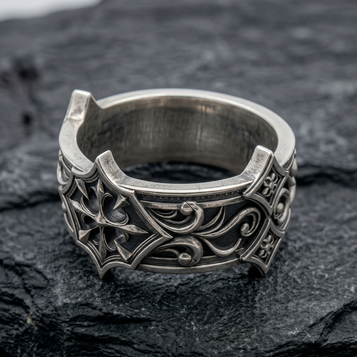 Medieval Gothic Cross Ring