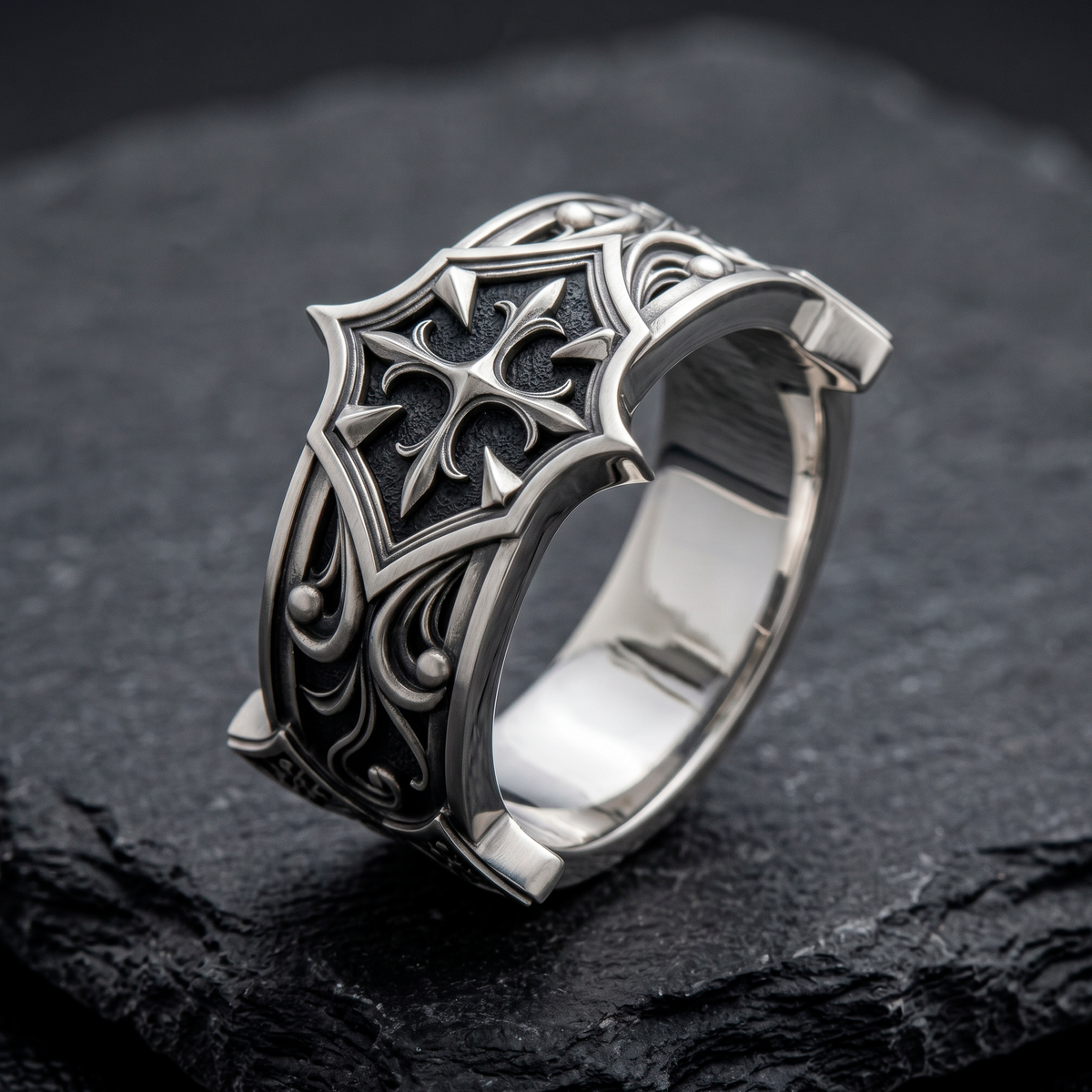 Medieval Gothic Cross Ring