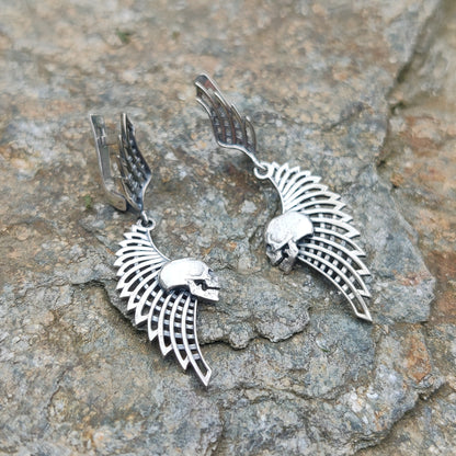 Skull and Wings Earrings