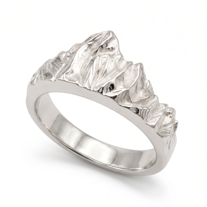Mont Blanc Inspired Mountain Silver Ring