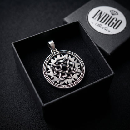 Star of Lada Pendant – Slavic Goddess Symbol in 925 Sterling Silver, Pagan Amulet Necklace