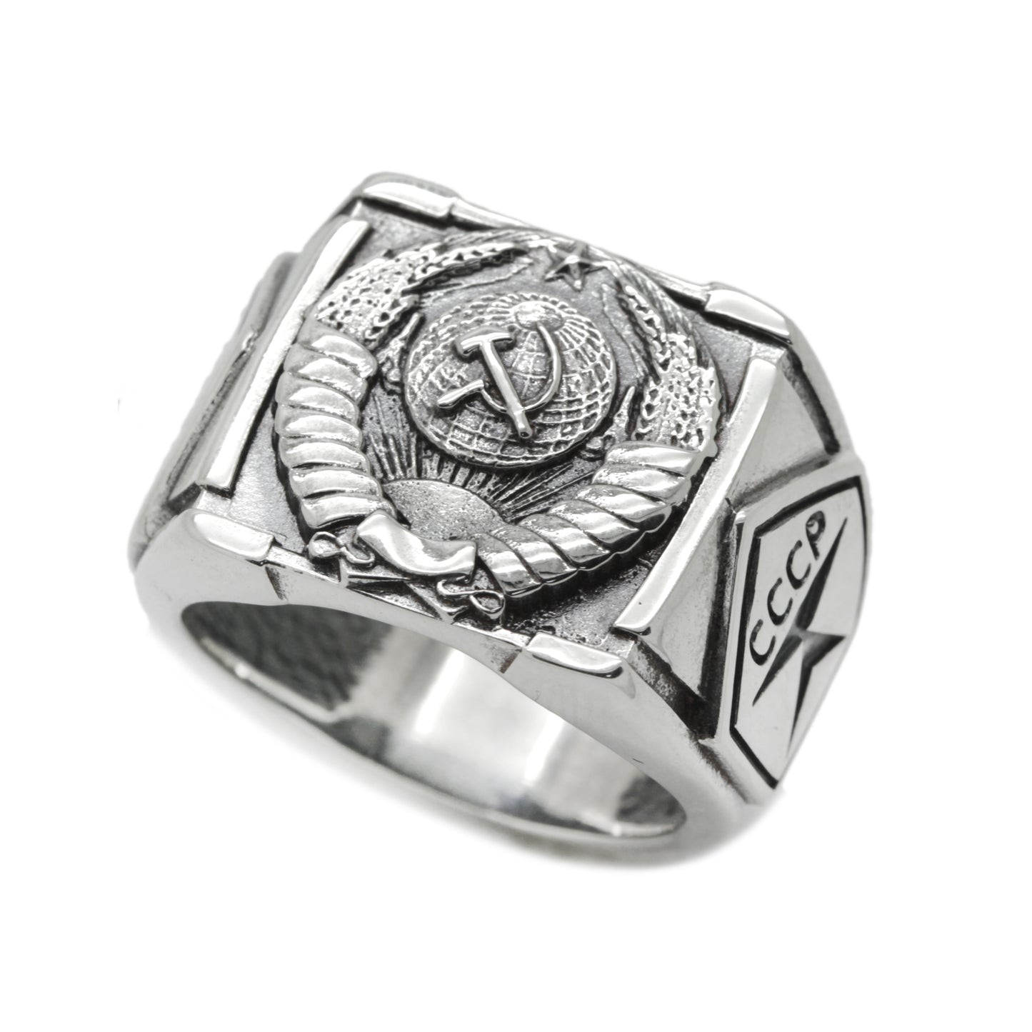 USSR Soviet Heraldry, Emblems of the Soviet Republics Ring Sterling Silver 925