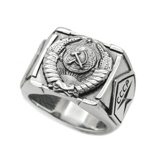 Sowjetische Heraldik der UdSSR, Embleme der Sowjetrepubliken Ring Sterling Silber 925