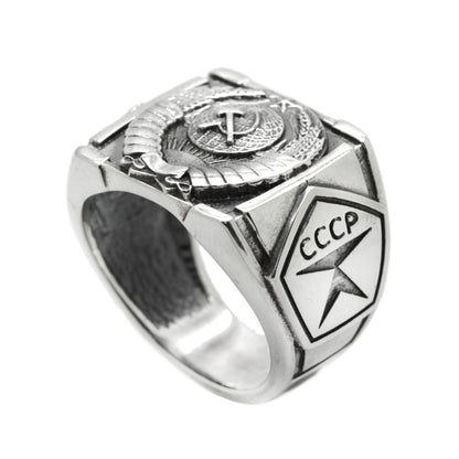 USSR Soviet Heraldry, Emblems of the Soviet Republics Ring Sterling Silver 925