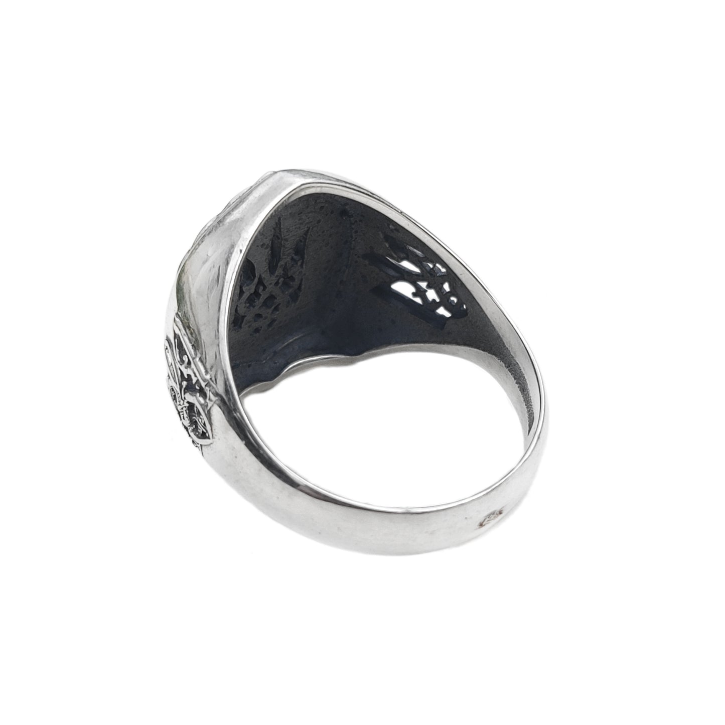 Ukrainian Trident Tryzub Symbol Mens Sterling Ring Silver