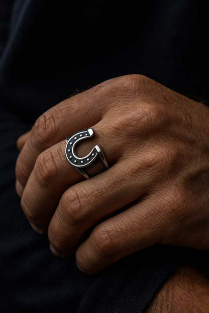 This handcrafted men’s signet ring is made from solid 925 blackened sterling silver, featuring bold detailing, refined textures, and symbolic design elements. Each ring is carefully oxidized and polished to achieve a deep, expressive finish that highlights its character. A perfect accessory for everyday wear, a meaningful talisman, or a unique gift for someone who values craftsmanship and style.