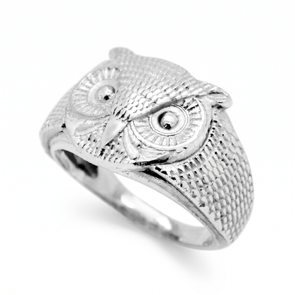Owl Unisex Ring Sterling Silver 925