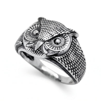 Owl Unisex Ring Sterling Silver 925