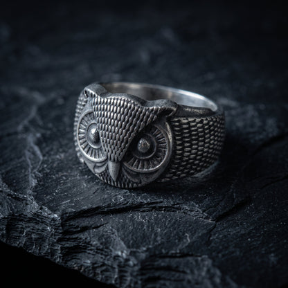 Owl Unisex Ring Sterling Silver 925