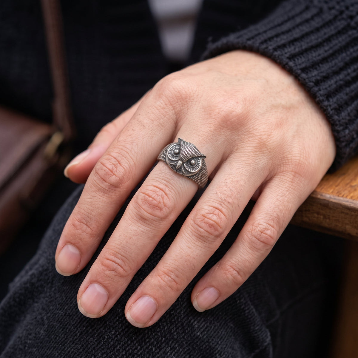 Owl Unisex Ring Sterling Silver 925