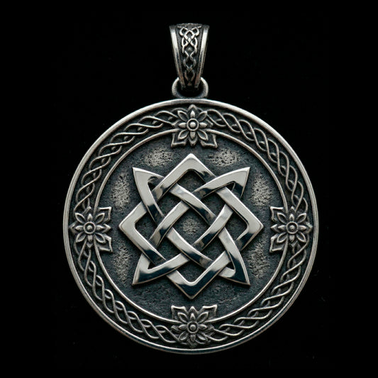 Viking wolves pendant with Veles symbol in solid sterling silver 925, oxidized finish, Slavic talisman jewelry, wolf amulet necklace, Norse style pendant, protective rune pendant, gothic silver pendant, handmade silver jewelry, pagan symbol necklace, mens silver pendant, symbolic jewelry with meaning, blackened silver wolf pendant, spiritual protection amulet, unique artisan pendant