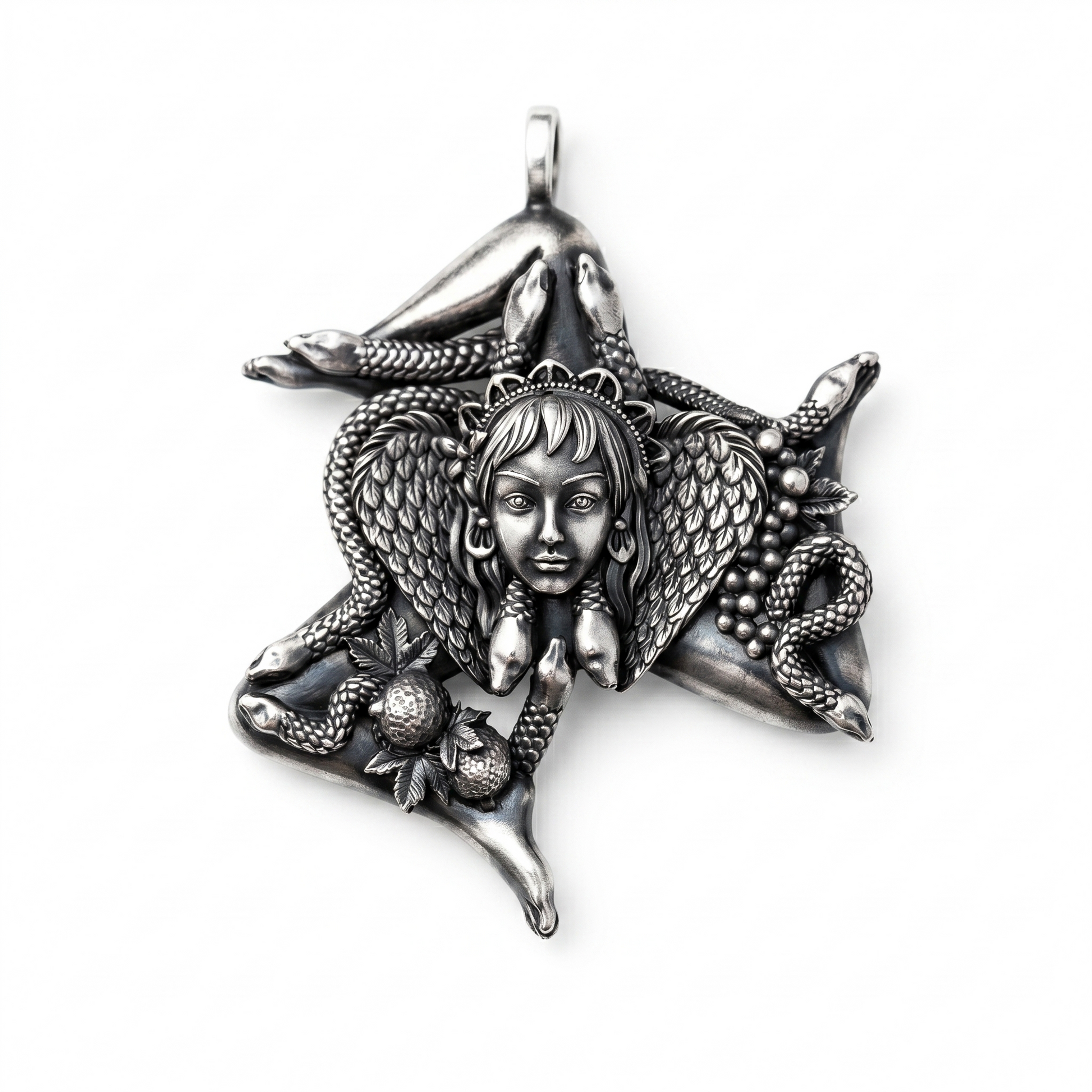 Trinacria Sicily Pendant Sterling Silver Necklace - INDIGO Jewelry