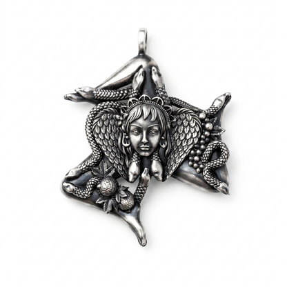 Trinacria Sicily Pendant Sterling Silver Necklace - INDIGO Jewelry