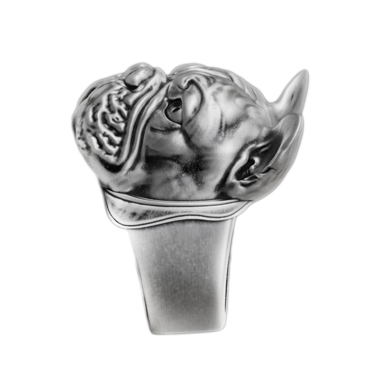 French Bulldog Sterling Silver Signet Ring