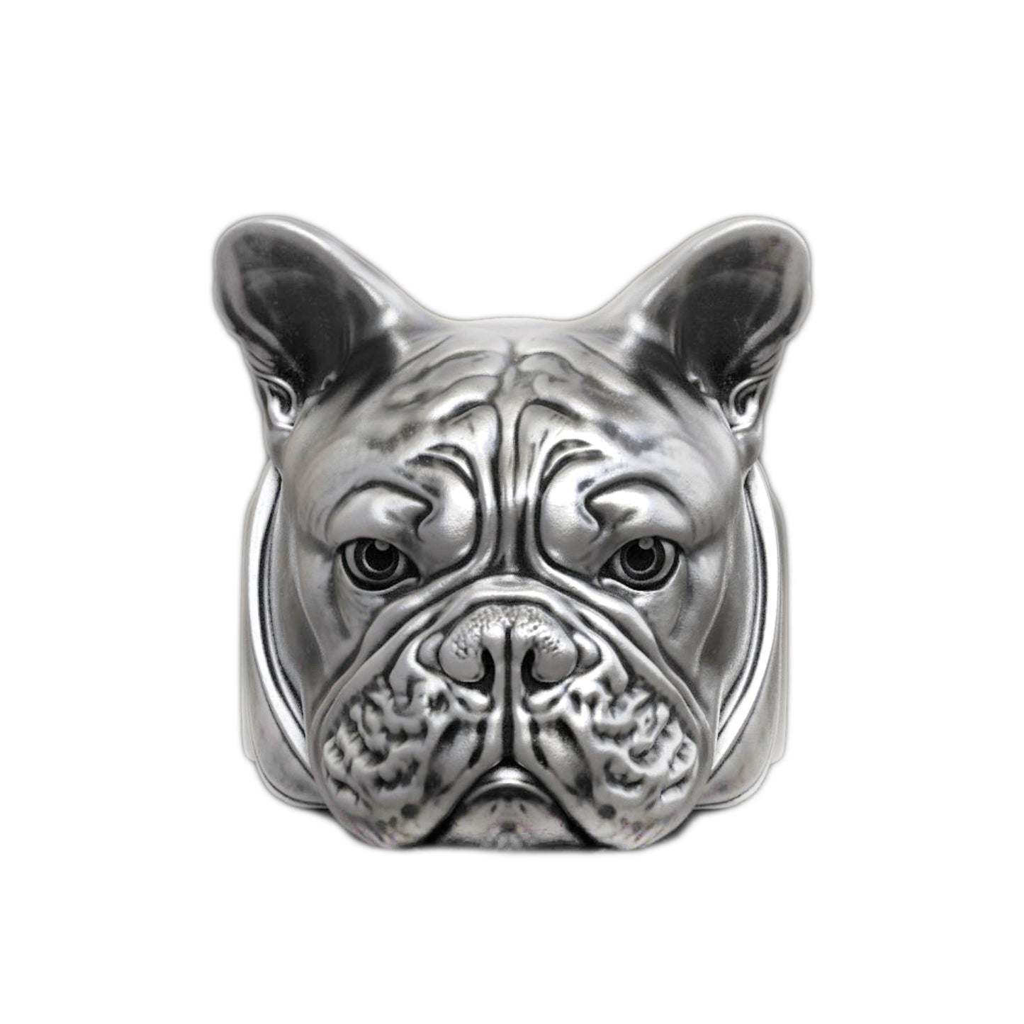 French Bulldog Sterling Silver Signet Ring