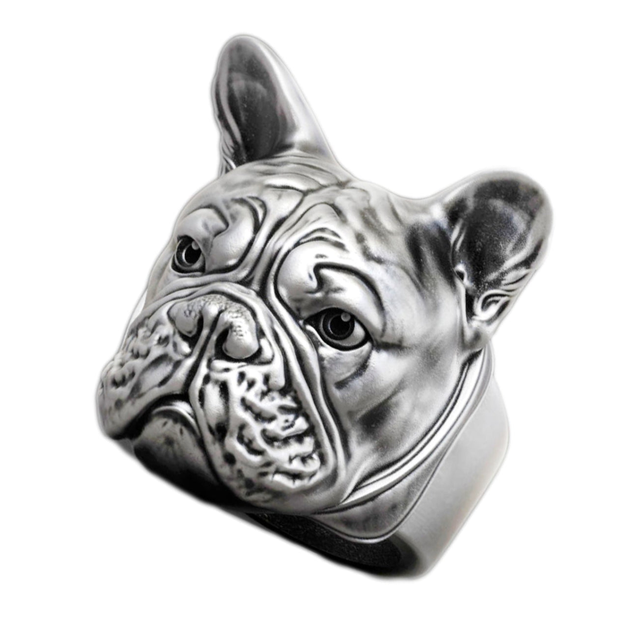 French Bulldog Sterling Silver Signet Ring