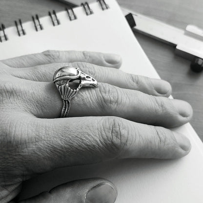 Plague Doctor Mask Unisex Sterling Silver Ring