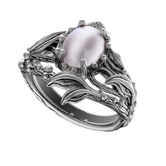 Moonstone Women Occult Sterling Silver Ring 