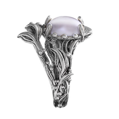 Moonstone Women Occult Sterling Silver Ring