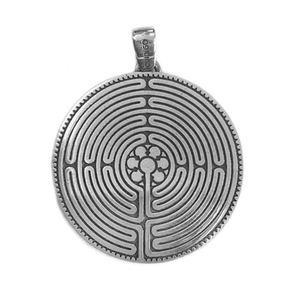 The labyrinth of Chartres Cathedral Sterling Silver Pendant from INDIGO JEWELRY