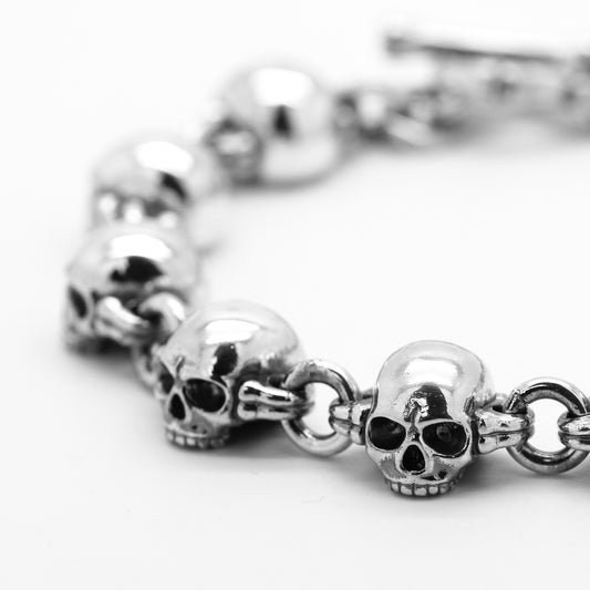 Totenkopf und Knochen Unisex-Armband Silber 925