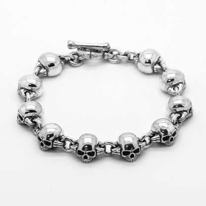 Skull and bones Unisex Bracelet Silver 925