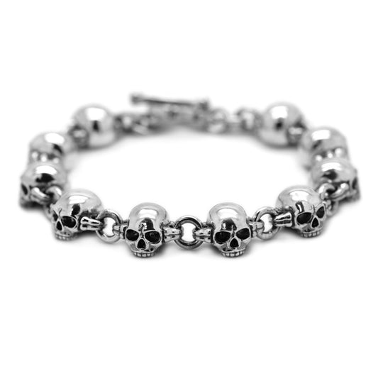 Totenkopf und Knochen Unisex-Armband Silber 925