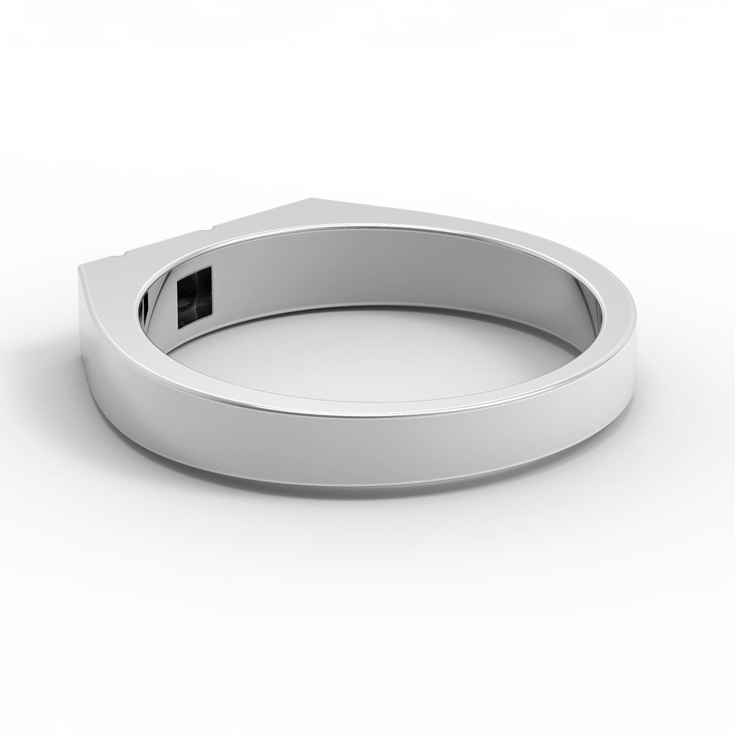 Minimalist men's signet ring crafted from sterling silver, featuring a rectangular design set with a bold black zirconia stone. This modern pinky ring is perfect as a personalized or initial ring for men, combining contemporary style with timeless elegance. Ideal gift for him, this custom ring works as a geometric signet ring, available in silver or gold finish. Clean lines and handcrafted detail make it suitable for everyday wear.