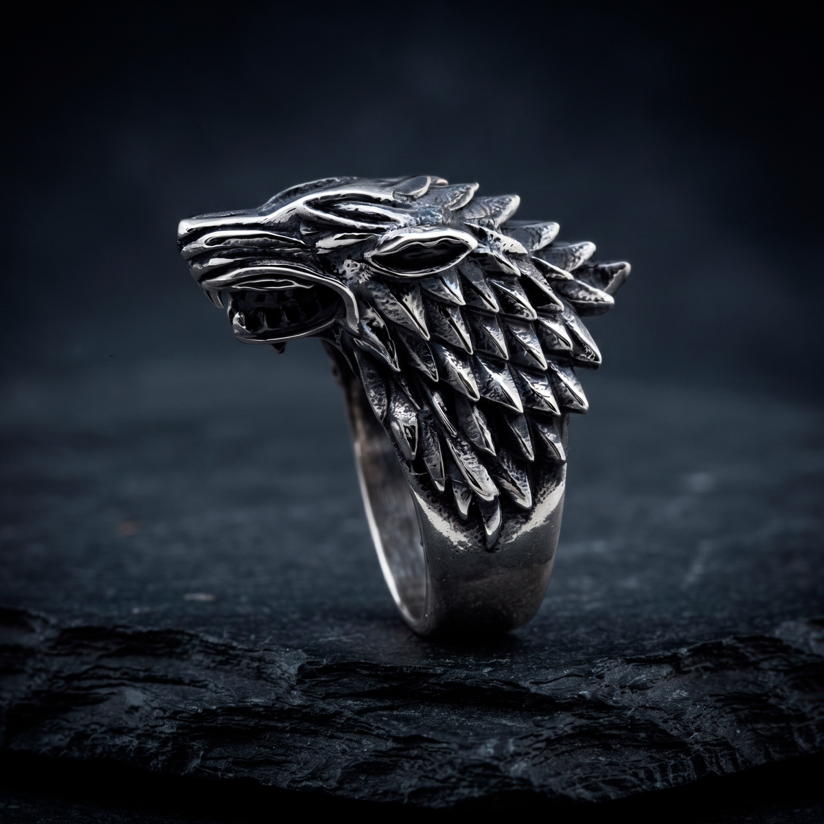 House of Stark Game of Thrones Wolf Men's Signet Ring