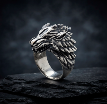 House of Stark Game of Thrones Wolf Men's Signet Ring