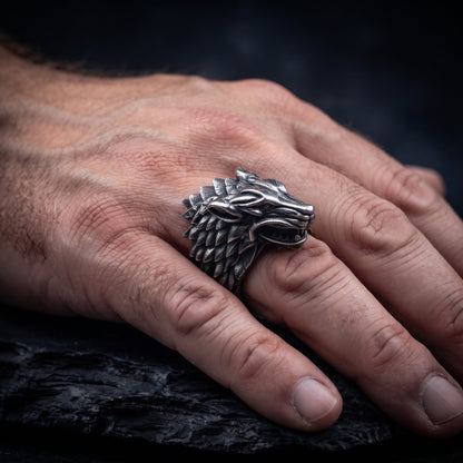House of Stark Game of Thrones Wolf Men's Signet Ring