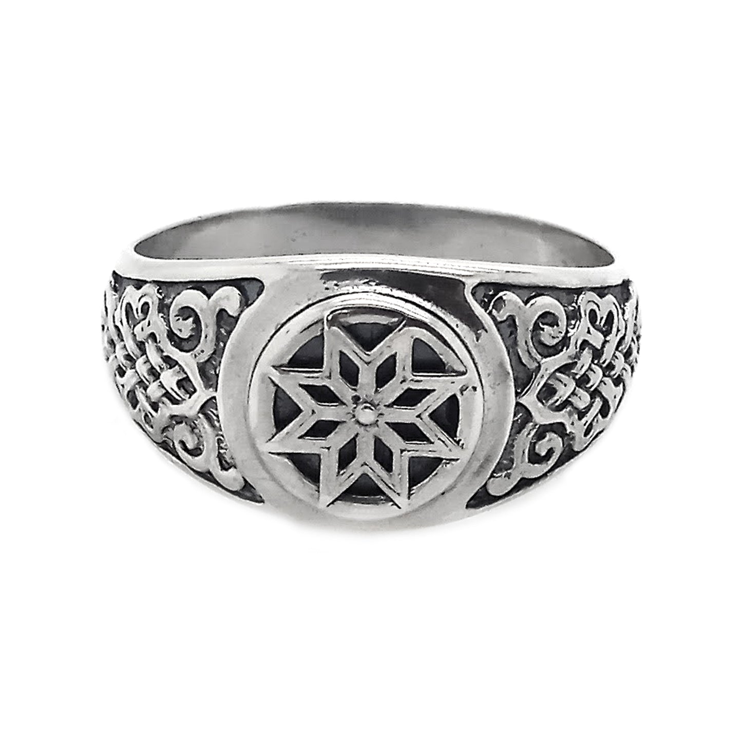 Alatyr Slawisches Amulett Herrenring Sterling Silber Siegel