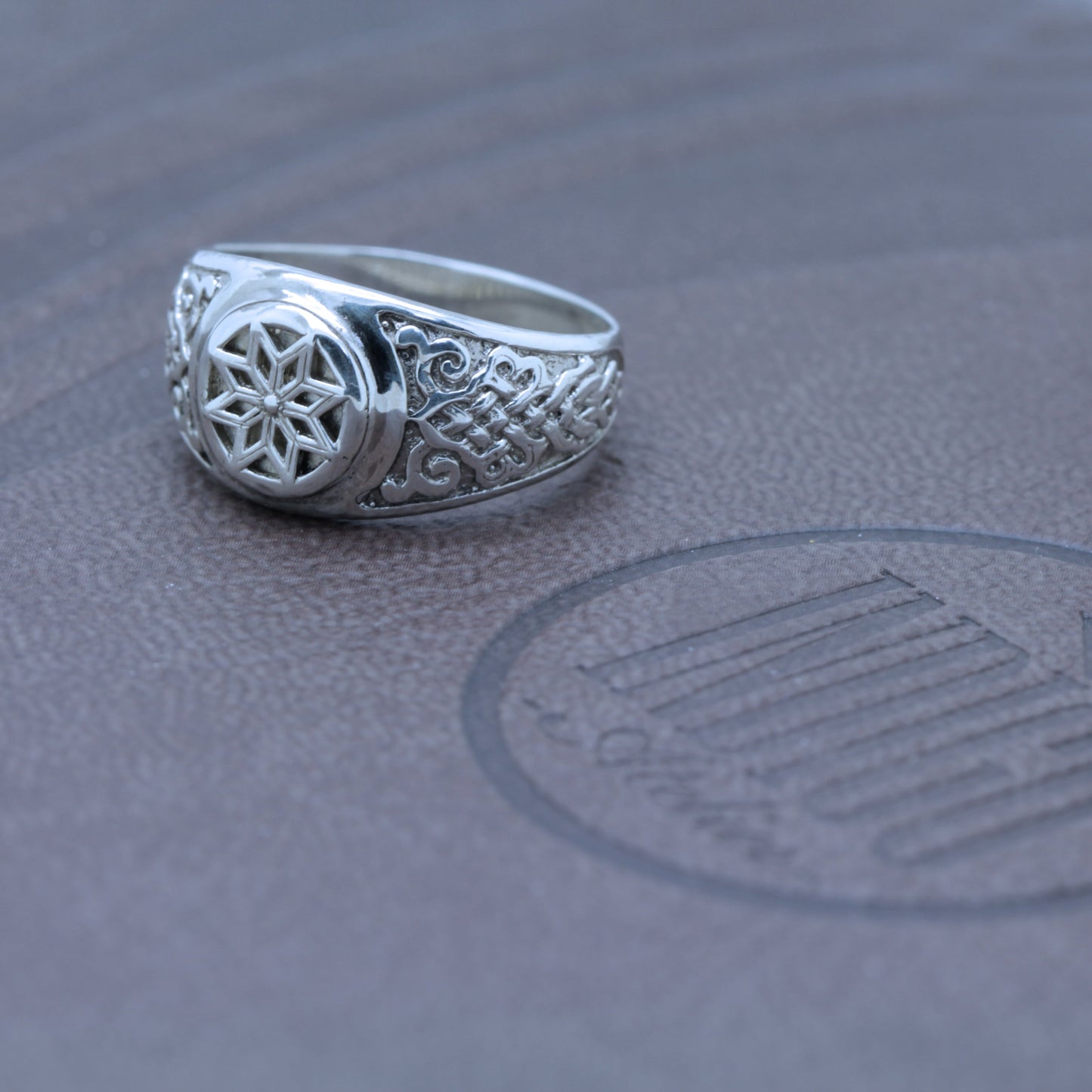 Alatyr rings in polished and oxidized sterling silver by INDIGO Jewelry Atelier