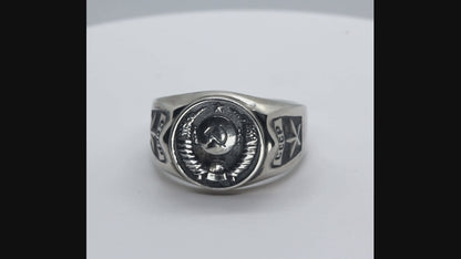 Emblema estatal de la URSS, emblema de la Unión Soviética, anillo de plata de ley para hombre