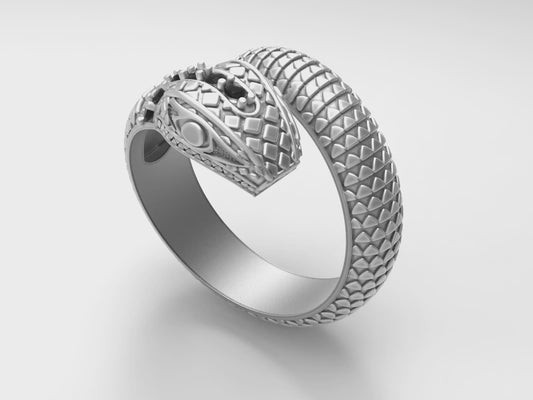 Adjustable Snake Ring – Sterling Silver Wraparound Serpent Ring, Snake Jewelry, Talisman Ring, Witchy ring