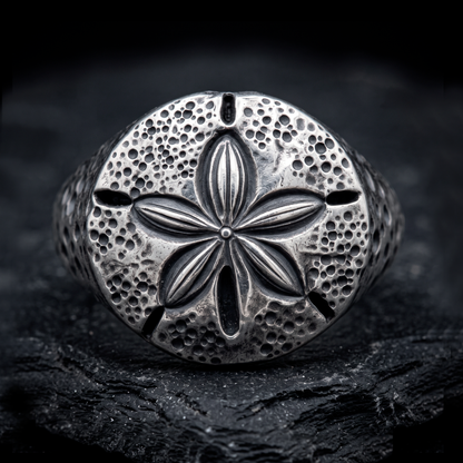 Sand Dollar Silver Signet Ring