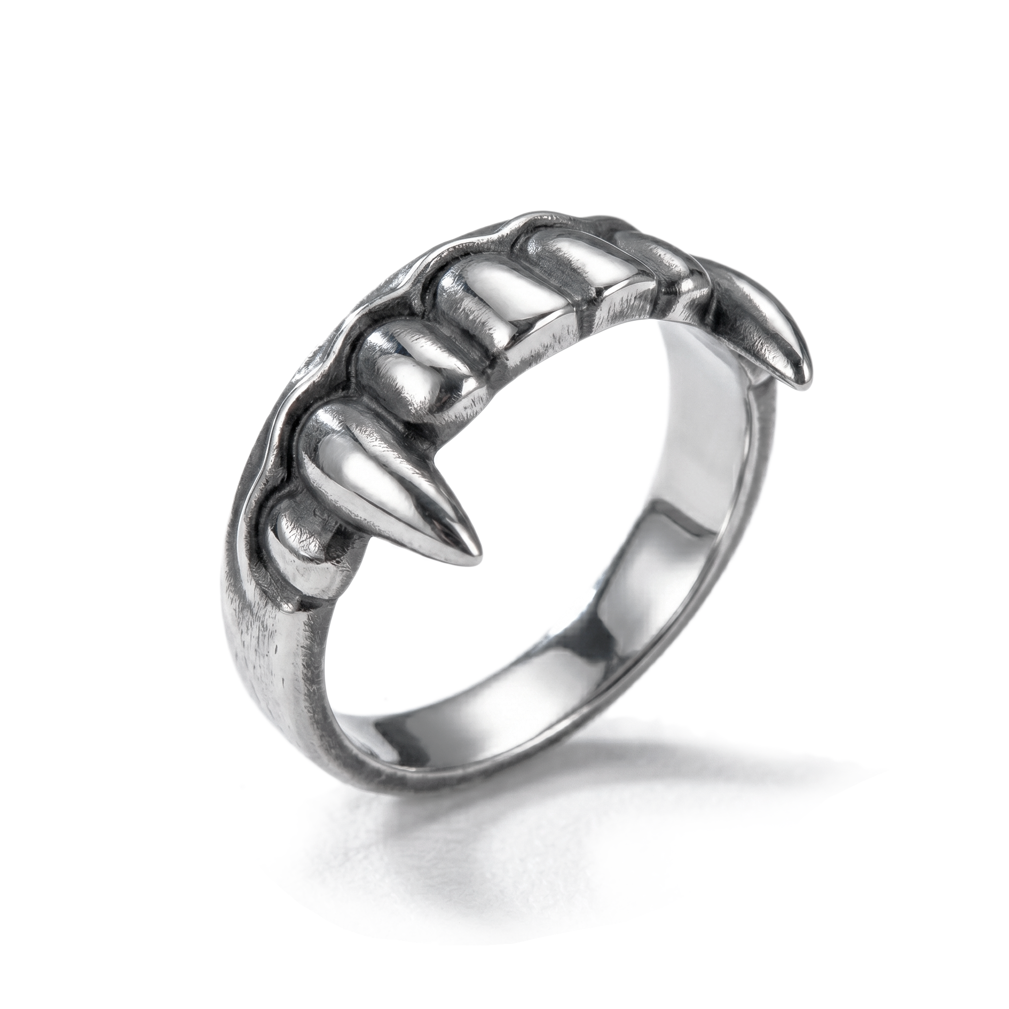 Gothic Vampire Fangs Ring in Sterling Silver | INDIGO JEWELRY – INDIGO ...