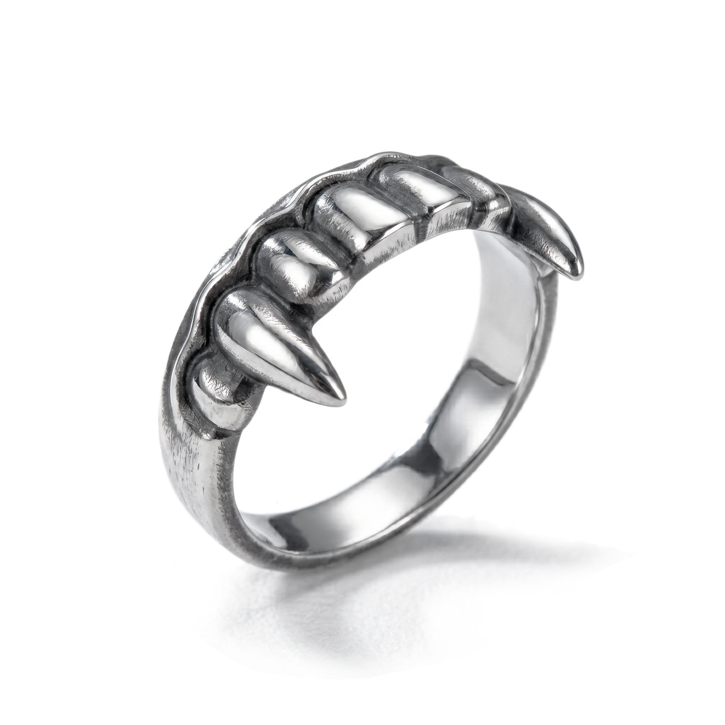 Vampire Fangs Ring in sterling silver 925 by INDIGO Jewelry Atelier, gothic Dracula inspired fang ring