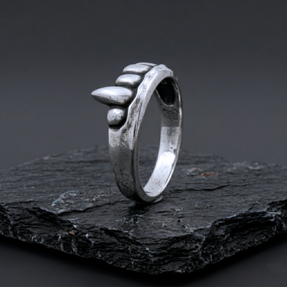 Inside view of Vampire Fangs Ring band in sterling silver by INDIGO Jewelry Atelier